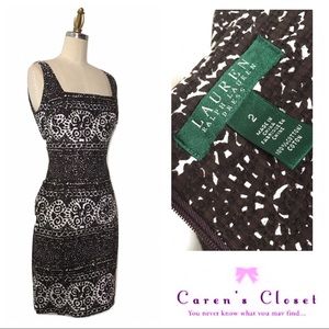 Ralph Lauren Brown & White Kaleidoscope Dress